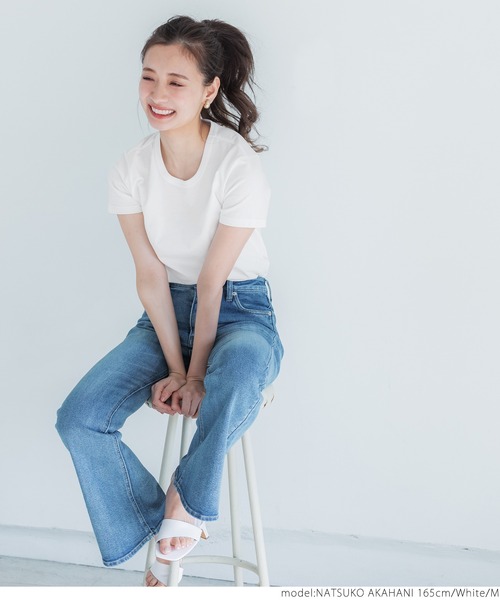 coca（coca）（コカ）の「USAセットインスリーブTシャツ（Tシャツ/カットソー・レディース・ホワイト/ブラック/ブルー・M/L）」の7枚目の写真