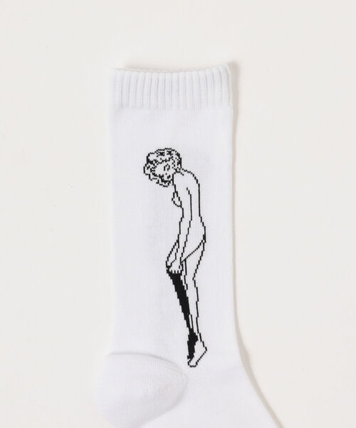 Whimsy(ウィムジー)の「WHIMSY SOCKS / CATHIE SOCKS(ソックス/靴下・メンズ・ホワイト/ブラック・ONE SIZE)」の3枚目の写真