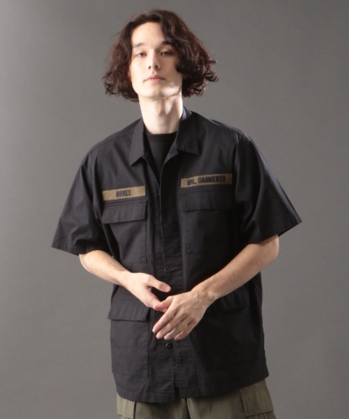 AVIREX(アヴィレックス)の「【MILITARY GARMENTS】半袖 バギーフィット B.D.U シャツ / S/S BAGGY FIT B.D.U SHIRT / アヴィレックス / ミリタリー ガーメンツ / AVIREX(シャツ/ブラウス・メンズ・ブラック/オリーブ/ホワイト・1/2/3)」の1枚目の写真