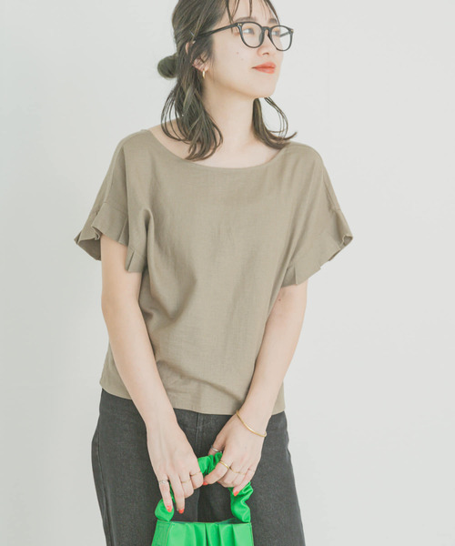 ITEMS URBANRESEARCH(アイテムズ アーバンリサーチ)の「オリガミタックリネンブラウス(シャツ/ブラウス・レディース・モカ/ブラック/チェック/ライトベージュ・FREE)」の22枚目の写真