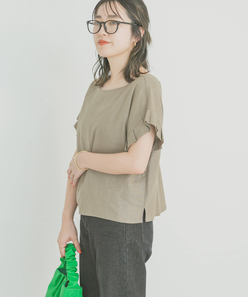 ITEMS URBANRESEARCH(アイテムズ アーバンリサーチ)の「オリガミタックリネンブラウス(シャツ/ブラウス・レディース・モカ/ブラック/チェック/ライトベージュ・FREE)」の21枚目の写真