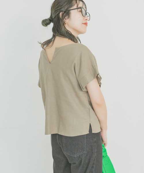 ITEMS URBANRESEARCH(アイテムズ アーバンリサーチ)の「オリガミタックリネンブラウス(シャツ/ブラウス・レディース・モカ/ブラック/チェック/ライトベージュ・FREE)」の18枚目の写真