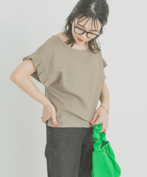 ITEMS URBANRESEARCH(アイテムズ アーバンリサーチ)の「オリガミタックリネンブラウス(シャツ/ブラウス・レディース・モカ/ブラック/チェック/ライトベージュ・FREE)」の17枚目の写真