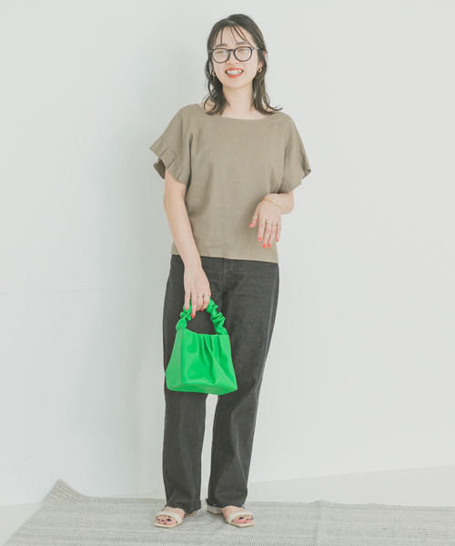 ITEMS URBANRESEARCH(アイテムズ アーバンリサーチ)の「オリガミタックリネンブラウス(シャツ/ブラウス・レディース・モカ/ブラック/チェック/ライトベージュ・FREE)」の15枚目の写真