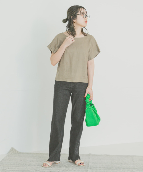 ITEMS URBANRESEARCH(アイテムズ アーバンリサーチ)の「オリガミタックリネンブラウス(シャツ/ブラウス・レディース・モカ/ブラック/チェック/ライトベージュ・FREE)」の14枚目の写真