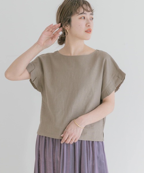 【erierichan】ガーリッシュ リネン クリオネブラウス 楽天市場】リネンミックスノーカラーブラウス／アイテムズ