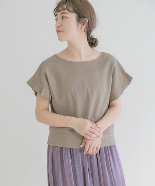 ITEMS URBANRESEARCH(アイテムズ アーバンリサーチ)の「オリガミタックリネンブラウス(シャツ/ブラウス・レディース・モカ/ブラック/チェック/ライトベージュ・FREE)」の10枚目の写真