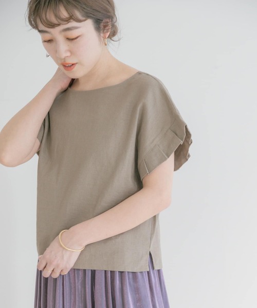 ITEMS URBANRESEARCH(アイテムズ アーバンリサーチ)の「オリガミタックリネンブラウス(シャツ/ブラウス・レディース・モカ/ブラック/チェック/ライトベージュ・FREE)」の9枚目の写真