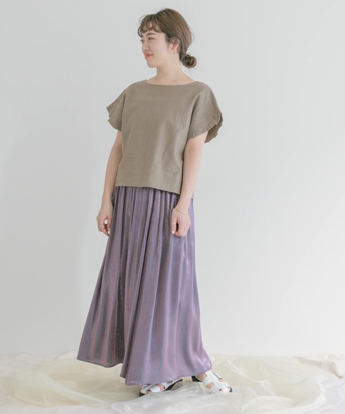 ITEMS URBANRESEARCH(アイテムズ アーバンリサーチ)の「オリガミタックリネンブラウス(シャツ/ブラウス・レディース・モカ/ブラック/チェック/ライトベージュ・FREE)」の7枚目の写真