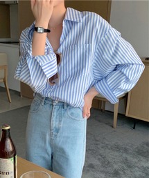 me+em select | 【 5色展開 】カラーストライプオーバーシャツ(シャツ/ブラウス)