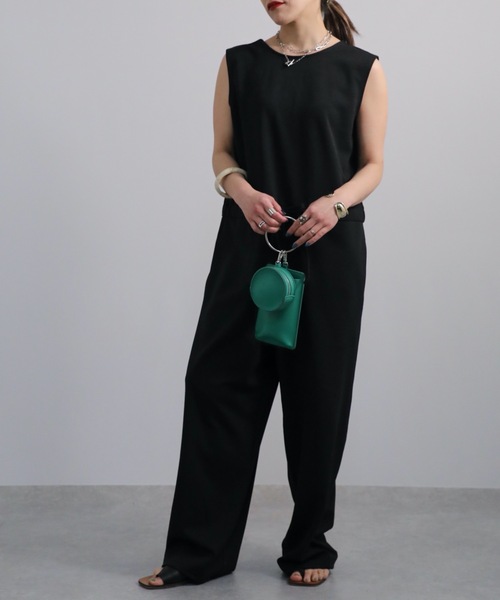 ap retro（アプレトロ）の「ポンチオールインワン（サロペット/オーバーオール・レディース・ブラック/グレイッシュベージュ/スミクロ・FREE）」の14枚目の写真