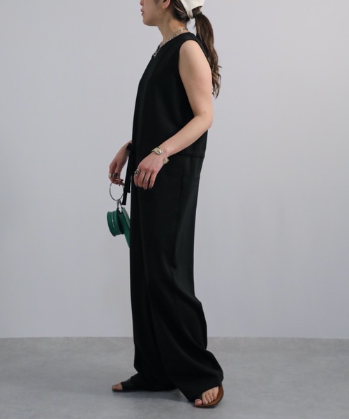 ap retro（アプレトロ）の「ポンチオールインワン（サロペット/オーバーオール・レディース・ブラック/グレイッシュベージュ/スミクロ・FREE）」の4枚目の写真