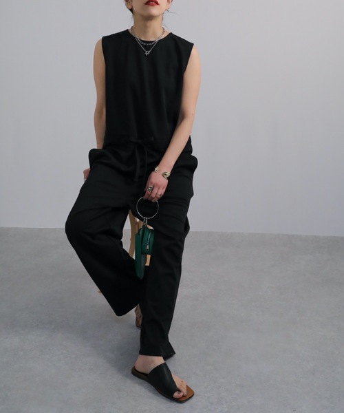 ap retro（アプレトロ）の「ポンチオールインワン（サロペット/オーバーオール・レディース・ブラック/グレイッシュベージュ/スミクロ・FREE）」の17枚目の写真