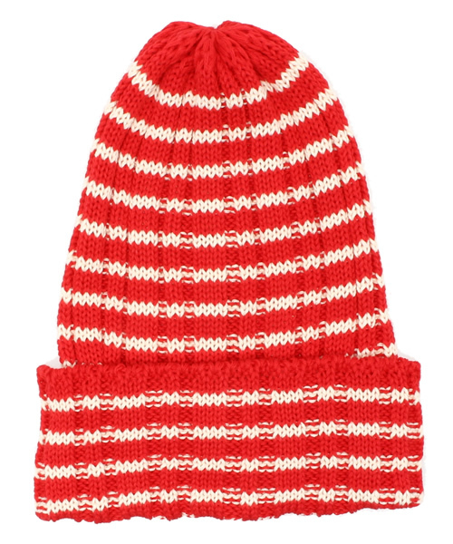 JOURNAL STANDARD（ジャーナルスタンダード）の「【STUART AUSTIN/スチュアートオースティン】 4*2 STRIPED BOB CAP：ボーダーニットキャップ（ニットキャップ/ビーニー・レディース・ホワイト/ネイビー/レッド・FREE）」の3枚目の写真