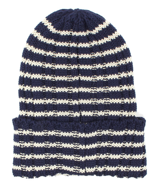 JOURNAL STANDARD（ジャーナルスタンダード）の「【STUART AUSTIN/スチュアートオースティン】 4*2 STRIPED BOB CAP：ボーダーニットキャップ（ニットキャップ/ビーニー・レディース・ホワイト/ネイビー/レッド・FREE）」の4枚目の写真
