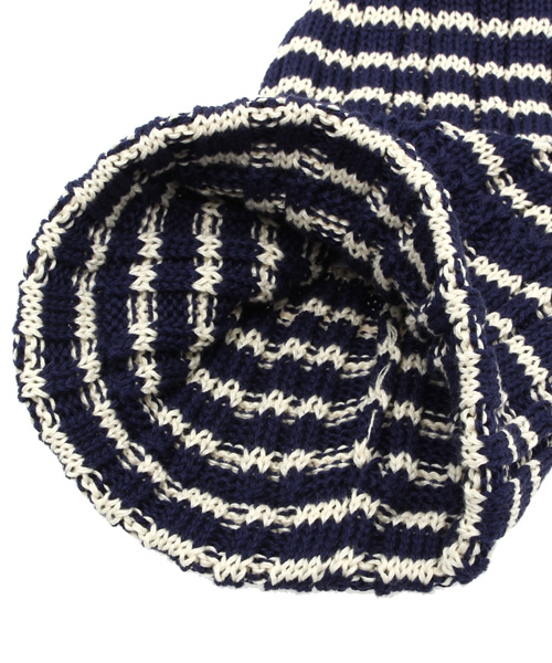 JOURNAL STANDARD（ジャーナルスタンダード）の「【STUART AUSTIN/スチュアートオースティン】 4*2 STRIPED BOB CAP：ボーダーニットキャップ（ニットキャップ/ビーニー・レディース・ホワイト/ネイビー/レッド・FREE）」の6枚目の写真