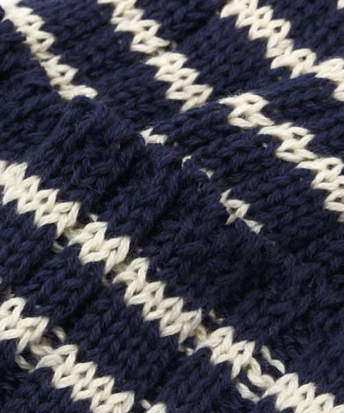 JOURNAL STANDARD（ジャーナルスタンダード）の「【STUART AUSTIN/スチュアートオースティン】 4*2 STRIPED BOB CAP：ボーダーニットキャップ（ニットキャップ/ビーニー・レディース・ホワイト/ネイビー/レッド・FREE）」の7枚目の写真
