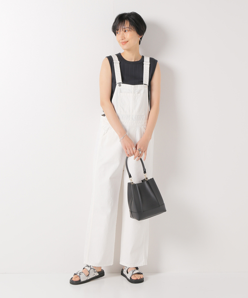 IENA(イエナ)の「スーピマランダムリブノースリーブ(Tシャツ/カットソー・レディース・チャコールグレー/イエロー/ホワイト/ブラック・FREE)」の5枚目の写真