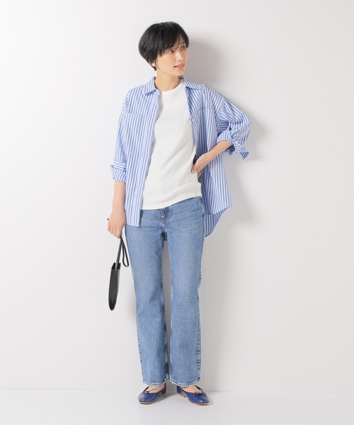 IENA(イエナ)の「スーピマランダムリブノースリーブ(Tシャツ/カットソー・レディース・チャコールグレー/イエロー/ホワイト/ブラック・FREE)」の9枚目の写真