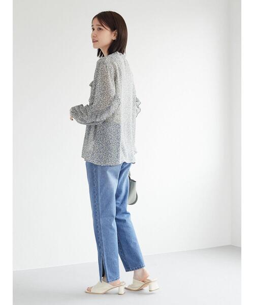 Green　Parks（グリーンパークス）の「小花柄シフォンフリルブラウス（シャツ/ブラウス・レディース・オレンジ/ブルー・FREE）」の5枚目の写真