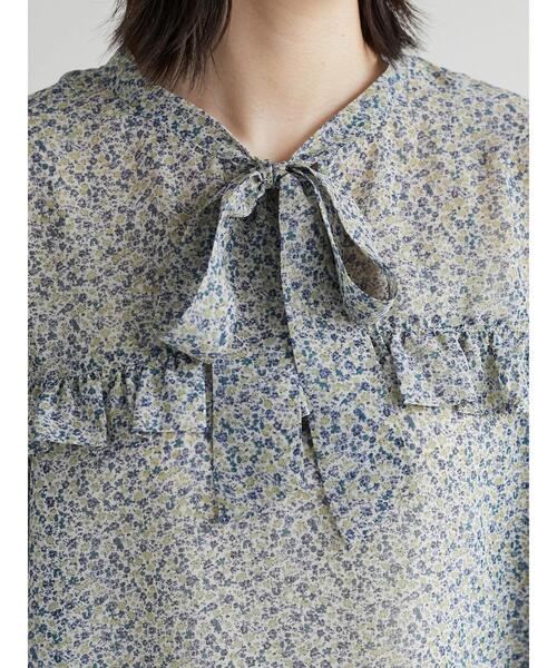 Green　Parks（グリーンパークス）の「小花柄シフォンフリルブラウス（シャツ/ブラウス・レディース・オレンジ/ブルー・FREE）」の7枚目の写真
