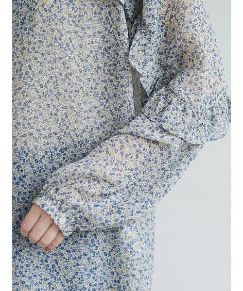 Green　Parks（グリーンパークス）の「小花柄シフォンフリルブラウス（シャツ/ブラウス・レディース・オレンジ/ブルー・FREE）」の8枚目の写真