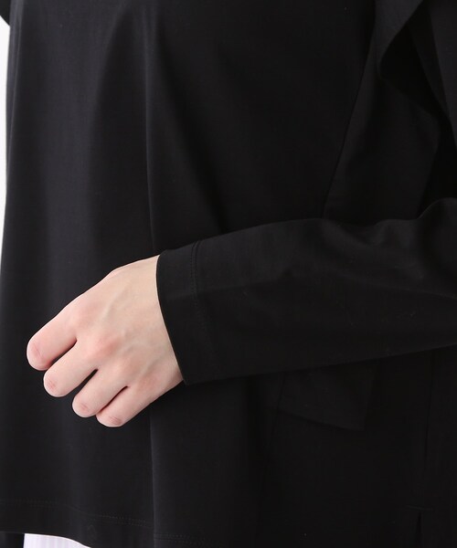 OPAQUE.CLIP（オペークドットクリップ）の「◆シルキースーピマ フリルデザインカットソー（Tシャツ/カットソー・レディース・ブラック/ダークオレンジ/ホワイト系・34/36/38/40/42）」の12枚目の写真