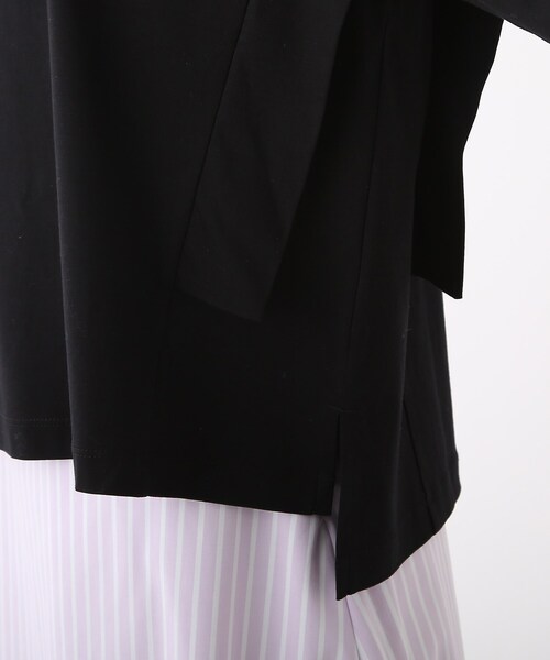 OPAQUE.CLIP（オペークドットクリップ）の「◆シルキースーピマ フリルデザインカットソー（Tシャツ/カットソー・レディース・ブラック/ダークオレンジ/ホワイト系・34/36/38/40/42）」の13枚目の写真