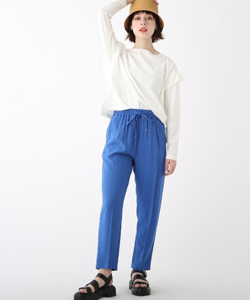 OPAQUE.CLIP（オペークドットクリップ）の「◆シルキースーピマ フリルデザインカットソー（Tシャツ/カットソー・レディース・ブラック/ダークオレンジ/ホワイト系・34/36/38/40/42）」の4枚目の写真