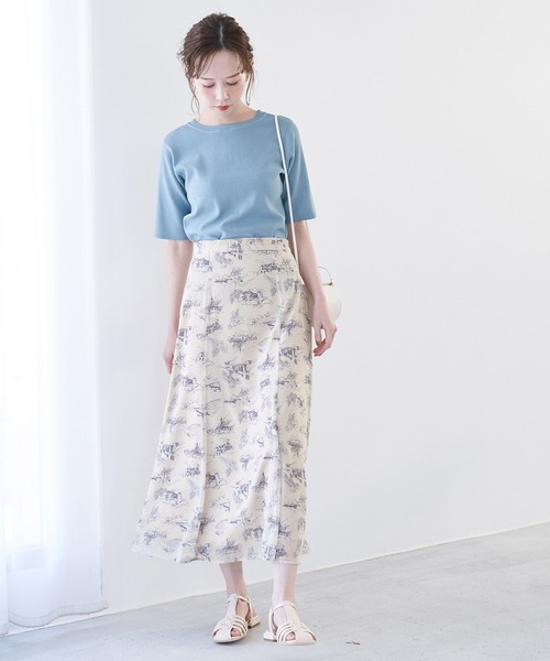 ROPE' PICNIC(ロペピクニック)の「フルーツ&トリップ柄フレアスカート(スカート・レディース・ブルー系その他/オレンジ系その他/ホワイト系その他5/ホワイト系その他7・38/40)」の17枚目の写真