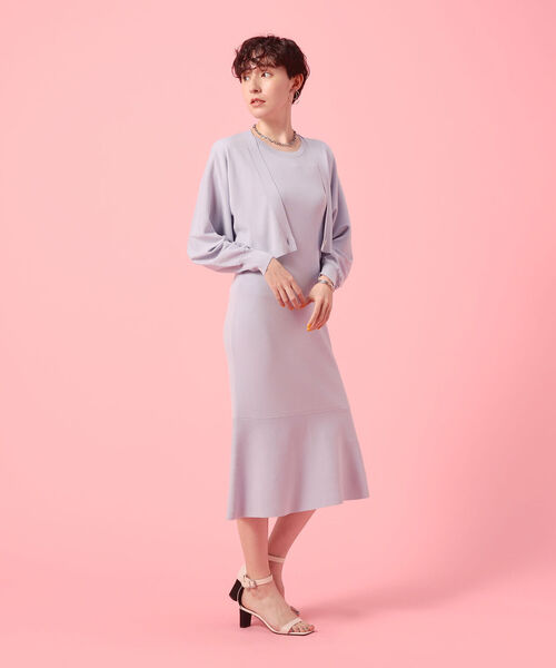NOLLEY’S Sophi(ノーリーズソフィ)の「マーメイドニットワンピース(ワンピース・レディース・ブラック/サックスブルー・36/38)」の3枚目の写真