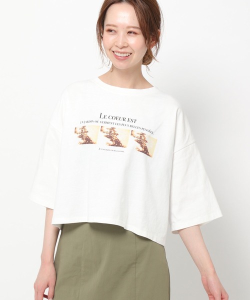 mysty woman(ミスティウーマン)の「コラボフォトプリントショートTシャツ 294679(Tシャツ/カットソー・レディース・ホワイト系2/ホワイト系5/ホワイト系8・FREE)」の13枚目の写真