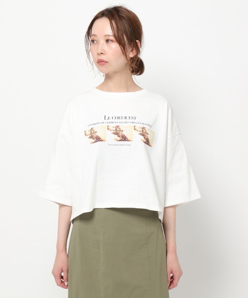 mysty woman(ミスティウーマン)の「コラボフォトプリントショートTシャツ 294679(Tシャツ/カットソー・レディース・ホワイト系2/ホワイト系5/ホワイト系8・FREE)」の14枚目の写真