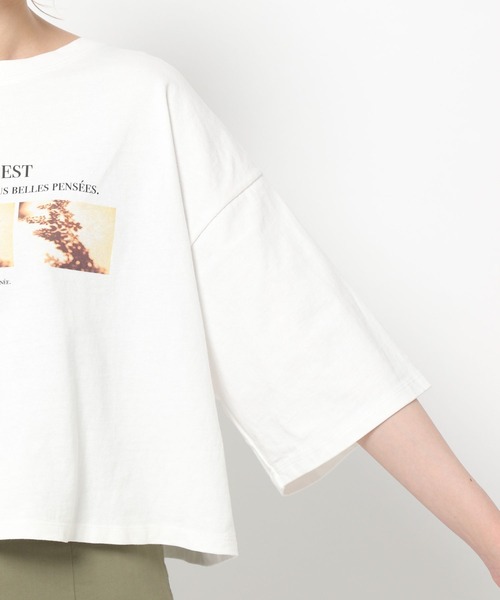 mysty woman(ミスティウーマン)の「コラボフォトプリントショートTシャツ 294679(Tシャツ/カットソー・レディース・ホワイト系2/ホワイト系5/ホワイト系8・FREE)」の18枚目の写真