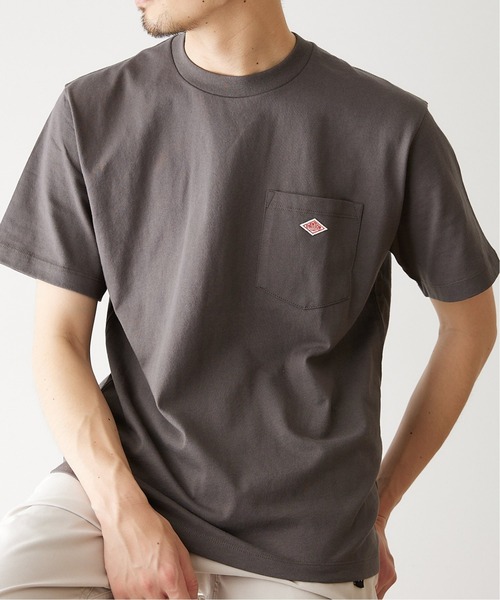 DANTON(ダントン)の「【DANTON / ダントン】 クルーネックポケット Tシャツ(Tシャツ/カットソー・メンズ・ホワイト/チャコールグレー/ベージュ/ネイビー/サックスブルー/アイボリー・40/38/42)」の3枚目の写真