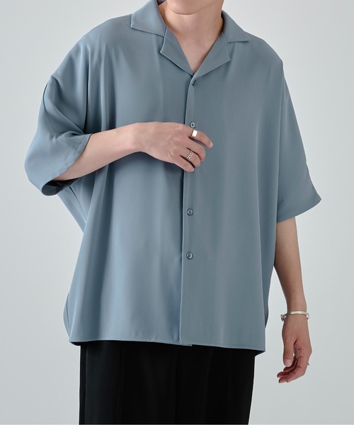 Ellno Loset(エルノロゼット)の「ドルマントロミシャツ(シャツ/ブラウス・メンズ・オフホワイト/ブルーグレー/ライトパープル/ブラック系・MEDIUM/LARGE)」の4枚目の写真