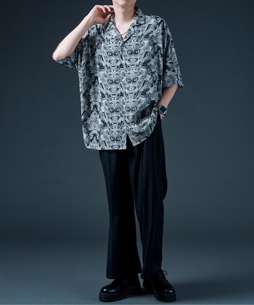 Ellno Loset(エルノロゼット)の「ドルマントロミシャツ(シャツ/ブラウス・メンズ・オフホワイト/ブルーグレー/ライトパープル/ブラック系・MEDIUM/LARGE)」の11枚目の写真