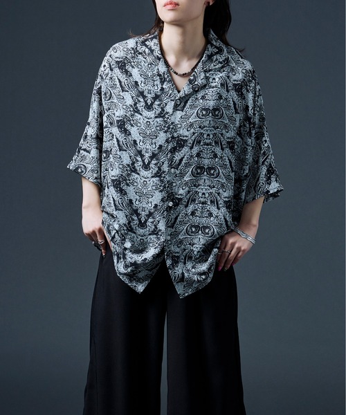 Ellno Loset(エルノロゼット)の「ドルマントロミシャツ(シャツ/ブラウス・メンズ・オフホワイト/ブルーグレー/ライトパープル/ブラック系・MEDIUM/LARGE)」の12枚目の写真