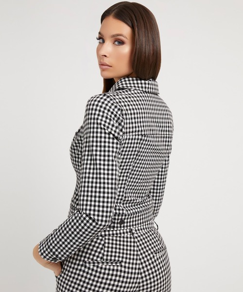 Guess（ゲス）の「Romina Jacket（テーラードジャケット・レディース・ホワイト×ブラック・SMALL/X-SMALL/MEDIUM）」の2枚目の写真