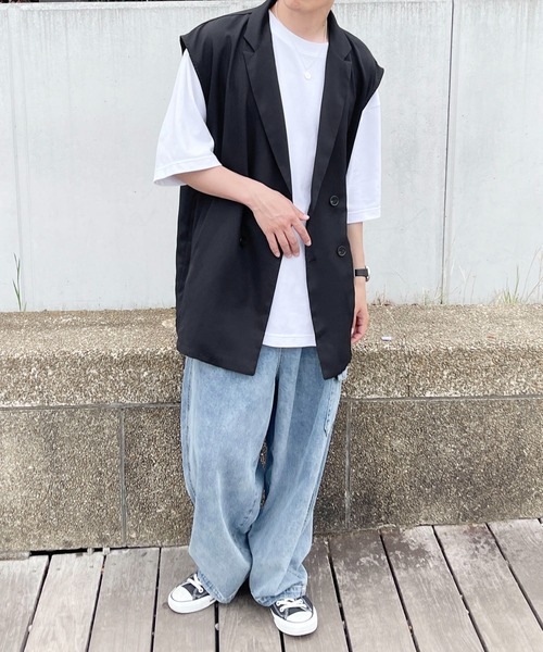 PairPair（ペアペア）の「テーラードジレベスト(ユニセックス)（ベスト・メンズ・ブラック/アイボリー・MEDIUM/LARGE）」の22枚目の写真