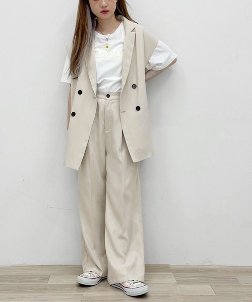 PairPair（ペアペア）の「テーラードジレベスト(ユニセックス)（ベスト・メンズ・ブラック/アイボリー・MEDIUM/LARGE）」の5枚目の写真