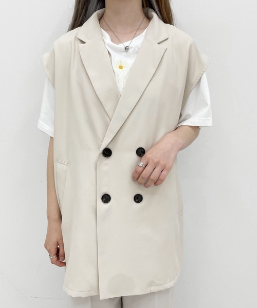 PairPair（ペアペア）の「テーラードジレベスト(ユニセックス)（ベスト・メンズ・ブラック/アイボリー・MEDIUM/LARGE）」の7枚目の写真