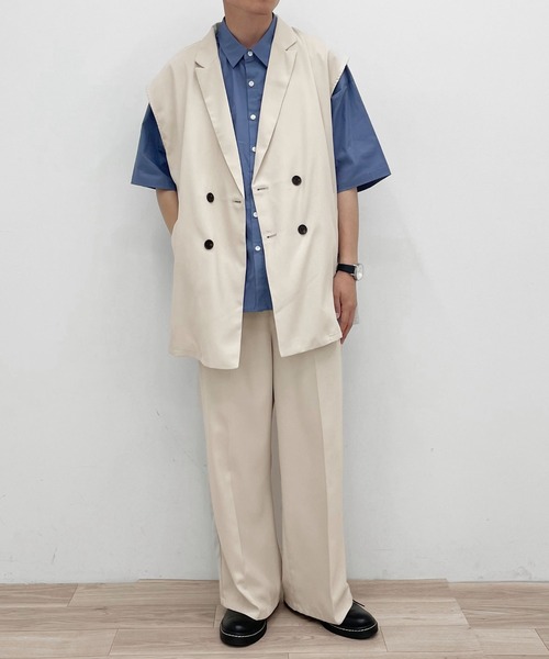 PairPair（ペアペア）の「テーラードジレベスト(ユニセックス)（ベスト・メンズ・ブラック/アイボリー・MEDIUM/LARGE）」の10枚目の写真