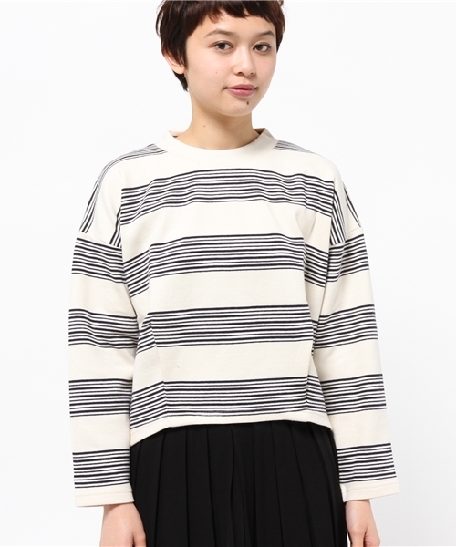 CIAOPANIC（チャオパニック）の「【Ciaopanic】ポンチボーダー裾タックPO（Tシャツ/カットソー・レディース・グレー/レッド/ネイビー・FREE）」の5枚目の写真