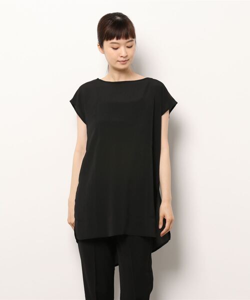 STYLEBLOCK(スタイルブロック)の「楊柳前後2WAYトップス×リブキャミセット(Tシャツ/カットソー・レディース・ラベンダー/ホワイト系その他/ライム/ブラック・M)」の2枚目の写真