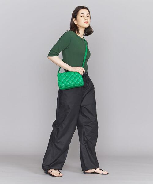 BEAUTY&YOUTH UNITED ARROWS（ビューティーアンドユースユナイテッドアローズ）の「コットンテレコ バックホール ショートスリーブカットソー（Tシャツ/カットソー・レディース・ブラック/オフホワイト/ダークグリーン・FREE）」の8枚目の写真