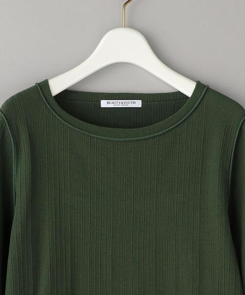 BEAUTY&YOUTH UNITED ARROWS（ビューティーアンドユースユナイテッドアローズ）の「コットンテレコ バックホール ショートスリーブカットソー（Tシャツ/カットソー・レディース・ブラック/オフホワイト/ダークグリーン・FREE）」の17枚目の写真