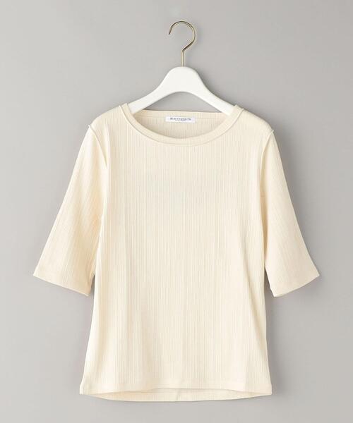 BEAUTY&YOUTH UNITED ARROWS（ビューティーアンドユースユナイテッドアローズ）の「コットンテレコ バックホール ショートスリーブカットソー（Tシャツ/カットソー・レディース・ブラック/オフホワイト/ダークグリーン・FREE）」の21枚目の写真