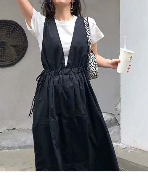 gossip！ロサンゼルス（ゴシップロサンゼルス）の「コットン カシュクールワンピース（ジャンパースカート・レディース・ブラウン/ブラック/ブルー・FREE）」の11枚目の写真