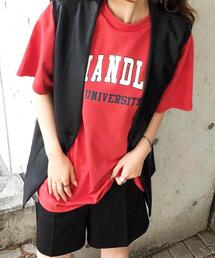 カレッジロゴプリントTシャツ